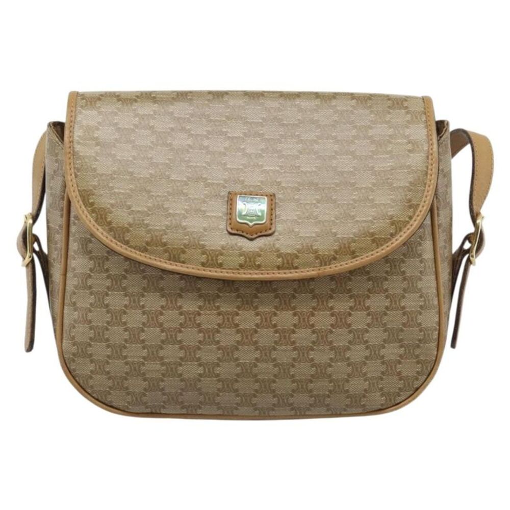 Celine Vintage Macadam Canvas Beige Canvas Backpack Bag